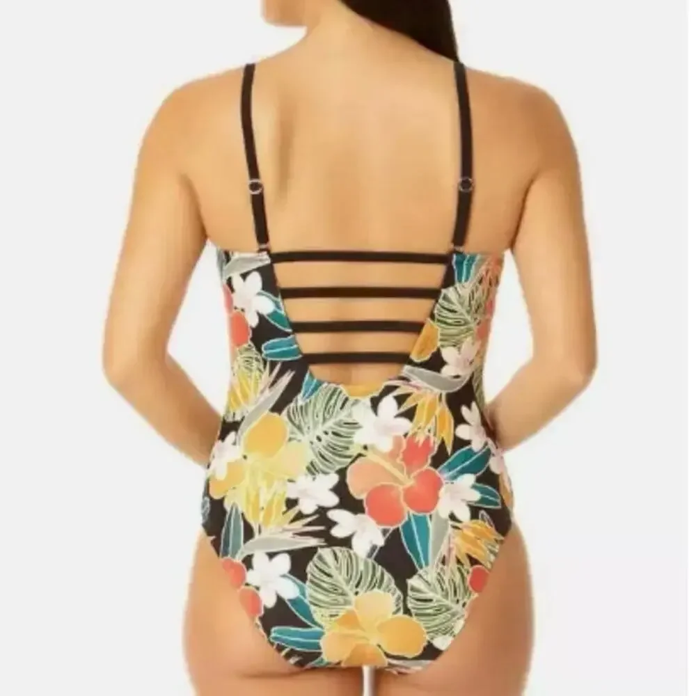 NWT HURLEY padded floral one piece vacation spring break summer swimsuit M